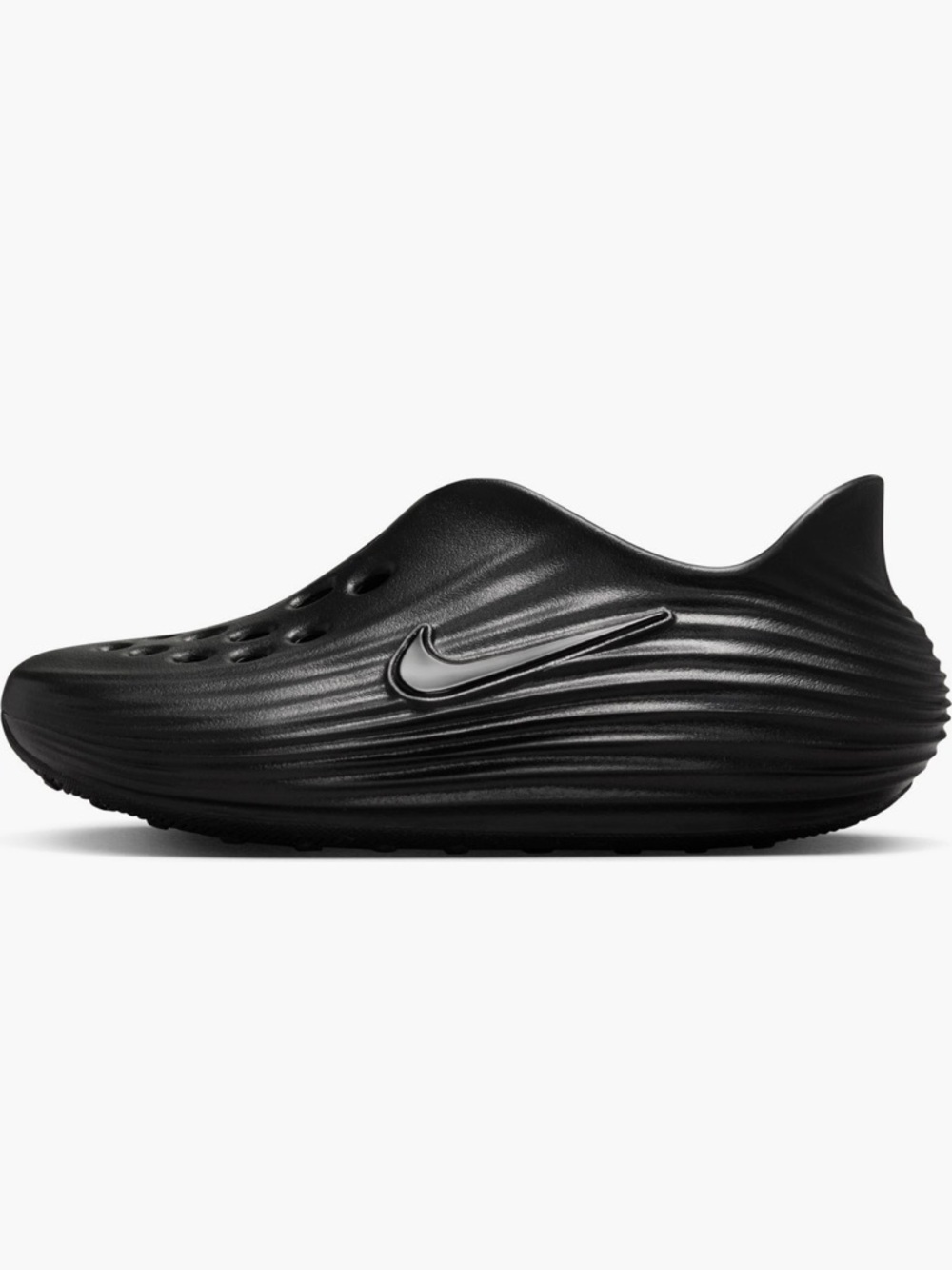 Nike Reactx Rejuvens Black Ventilated Foam Clog w/Gloss Swoosh Size 7W/6M New - Picture 3 of 16